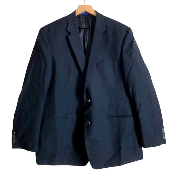 Alfani Classic Fit Dark Navy Blue Notched Collar  Two Button Pockets Suit Jacket - Picture 1 of 11